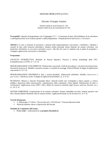 SISTEMI OPERATIVI (6 CFU) Docente: Giuseppe Anastasi