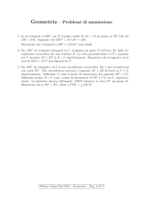 Geometria – Problemi di ammissione
