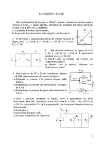 Esercitazione 4: Circuiti 1. Due piatti paralleli di area pari a 100cm 2