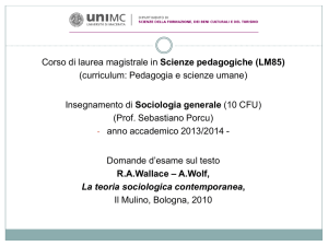 Domande d`esame sul testo Wallace-Wolf