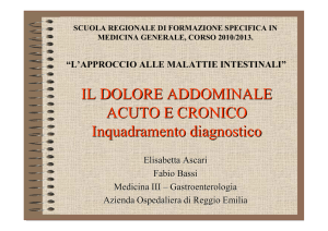 IL DOLORE ADDOMINALE ACUTO E CRONICO Inquadramento