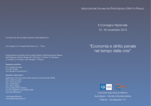 "Economia e diritto penale nel tempo della crisi". Palermo, 15/16