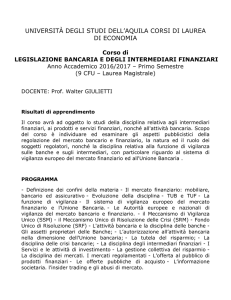università degli studi dell`aquila corsi di laurea di economia