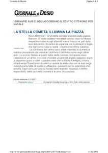la stella cometa illumina la piazza
