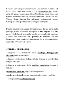 Il reparto di Chirurgia Generale della Casa di Cura “CITTA` DI