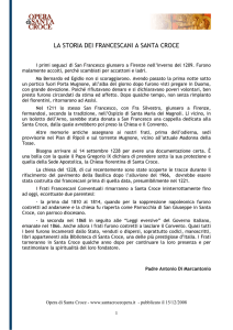 la storia dei francescani a santa croce