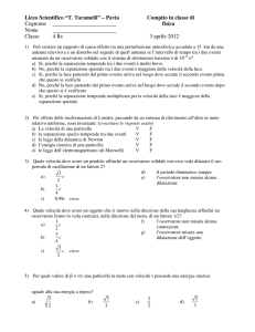 test sulla relatività - Associazione per l`Insegnamento della Fisica