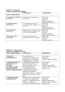 Il contratto TEMPI: OTTOBRE/NOVEMBRE UNITA` DIDATTICHE