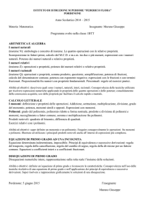 Murano Giuseppe Programma svolto nella classe