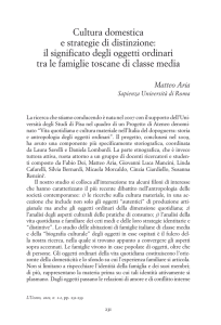 Cultura domestica e strategie di distinzione: il significato degli