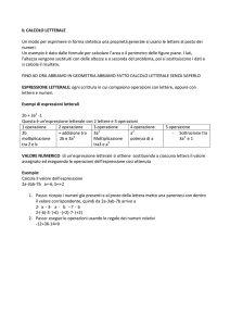 Teoria calcolo letterale