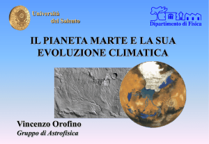 IL PIANETA MARTE E LA SUA EVOLUZIONE CLIMATICA