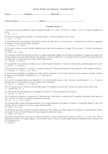 Esame del 25 gennaio 2013 - Dipartimento di Fisica e Geologia