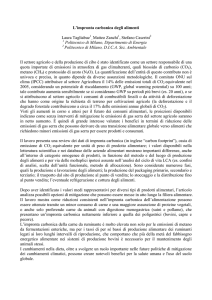 L`impronta carbonica degli alimenti