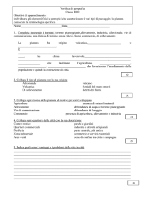 Verifica di geografia Classe III D Obiettivi di apprendimento