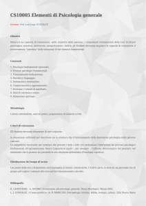 CS10005 Elementi di Psicologia generale