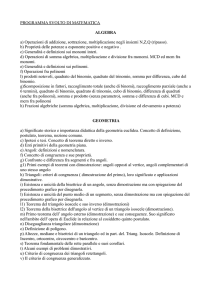 PROGRAMMA SVOLTO DI MATEMATICA ALGEBRA a) Operazioni