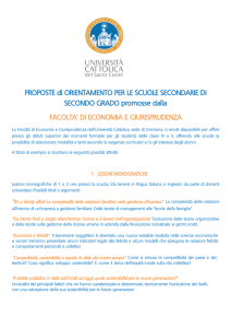PROPOSTE di ORIENTAMENTO PER LE SCUOLE SECONDARIE
