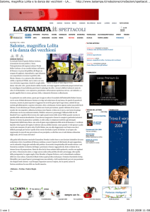 Salome, magnifica Lolita e la danza dei vecchioni