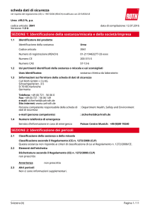 Scheda Dati di Sicurezza: Urea