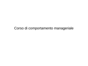 Il comportamento organizzativo