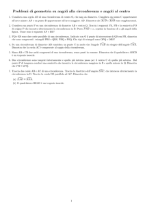 Problemi di geometria su angoli alla circonferenza e angoli al centro
