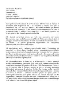 Illustrissimo Presidente Caro Sindaco Autorità tutte Signore e signori