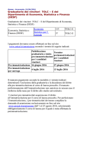 Graduatorie dei vincitori TOLC – E del Dipartimento di