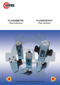 FLUSSIMETRI E FLUSSOSTATI VISIVI ED ELETTRICI