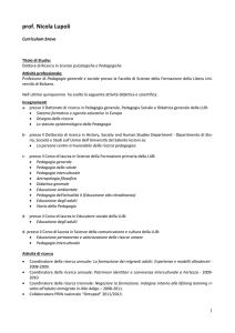 CURRICULUM FORMATIVO E PROFESSIONALE DI