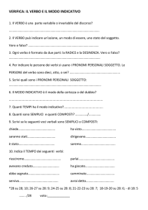 verifica: il verbo e il modo indicativo