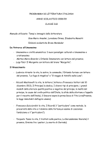 PROGRAMMA DI LETTERATURA ITALIANA ANNO SCOLASTICO