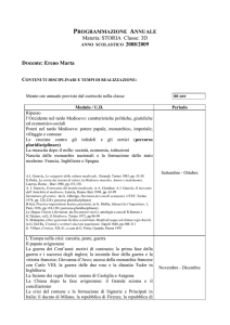Materia: STORIA Classe: 3D DOcente: Ereno Marta