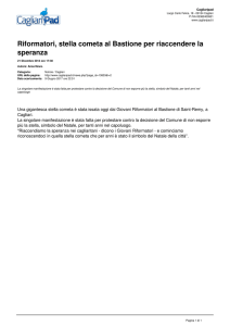 Cagliari Pad - Riformatori, stella cometa al Bastione per riaccendere