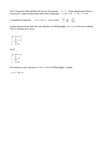 Scrivi l`equazione della parabola che ha asse di equazione y=−2