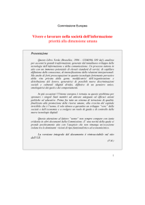 Vivere e lavorare nella società dell`informazione priorità alla