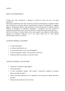 LATINO OBIETTIVI MINIMI BIENNIO L`alunno deve saper