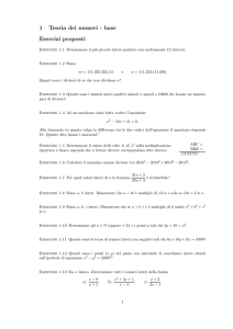 1 Teoria dei numeri - base Esercizi proposti