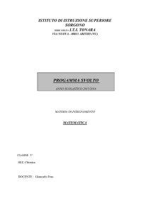 MATEMATICA - Istituto Superiore Sorgono