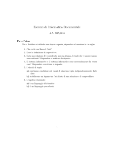 Esercizi di Informatica Documentale