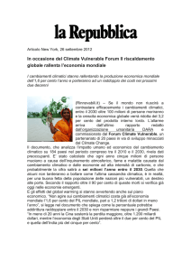 In occasione del Climate Vulnerable Forum Il riscaldamento globale