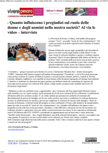Vivere Pesaro 22 gennaio 2014 - Provincia di Pesaro e Urbino