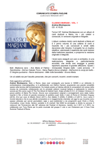 COMUNICATO STAMPA PAOLINE audiovisivi MAGGIO 2017