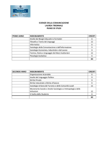 SCIENZE DELLA COMUNICAZIONE LAUREA TRIENNALE PIANO