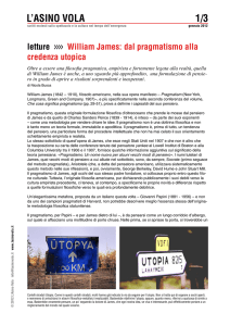 William James: dal pragmatismo alla credenza utopica