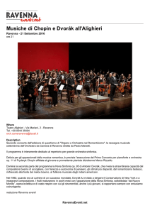 Musiche di Chopin e Dvorák all`Alighieri