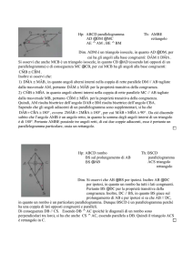 Hp: ABCD parallelogramma Th: AMBE AD @ DM @ MC rettangolo