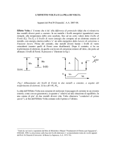 L`EFFETTO VOLTA E LA PILA DI VOLTA Appunti del Prof.P