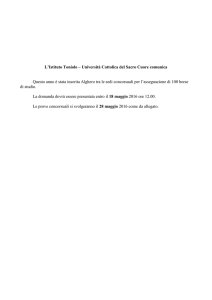 L`Istituto Toniolo – Università Cattolica del Sacro Cuore comunica