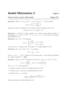 Foglio 8 - Derivate parziali e funzioni differenziabili